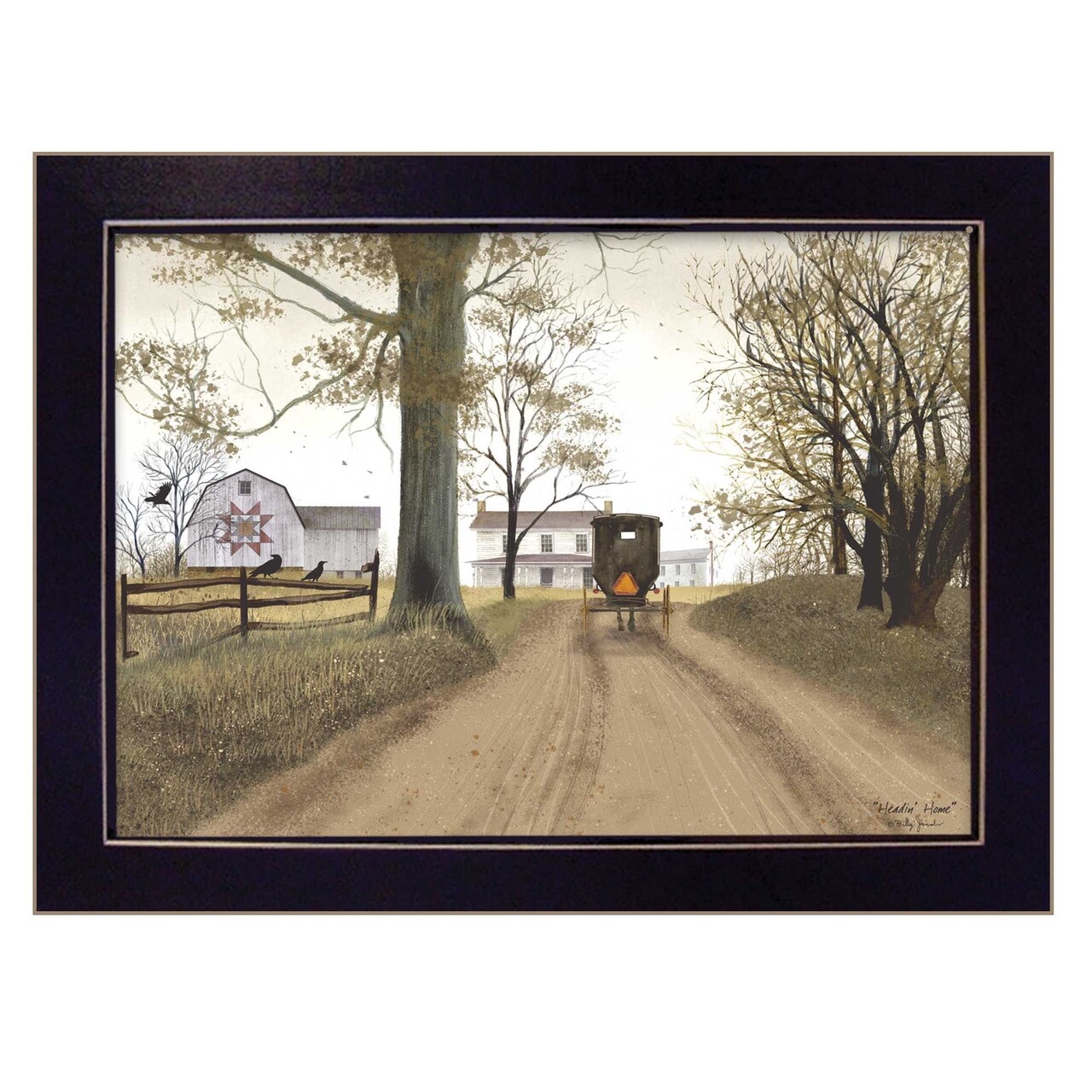 Edge Collections - 18" x 14" - Black - Billy Jacobs Headin' Home Framed Print - 1 Piece